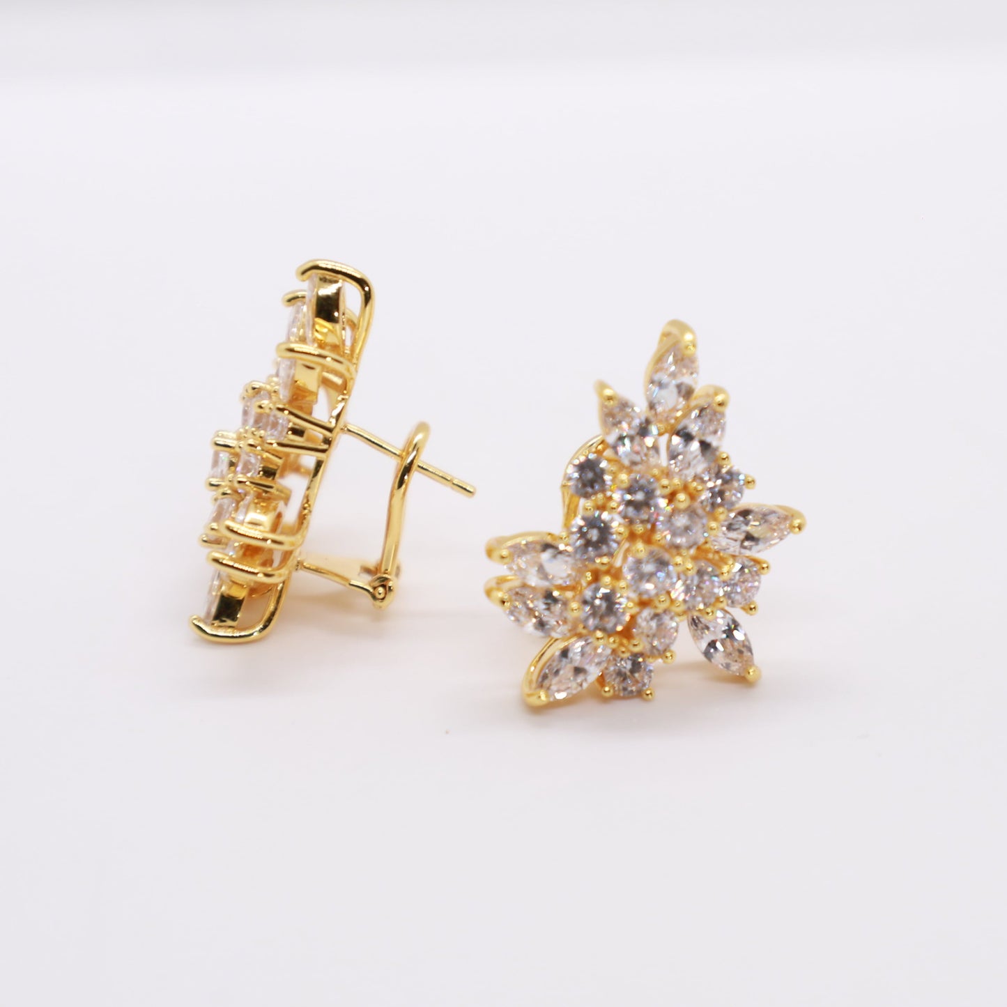 Orecchini buco/clips foglie