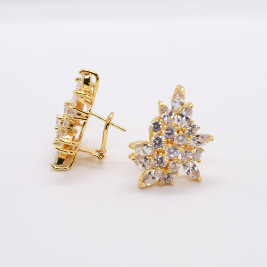 Orecchini buco/clips foglie